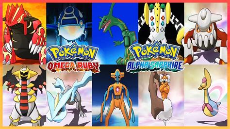 all legendary pokemon in omega ruby and alpha sapphire